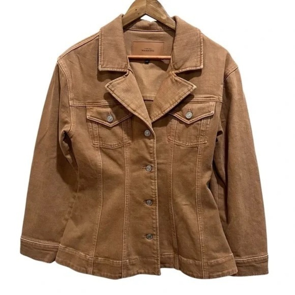 7 For All Mankind Tailored Trucker Jacket S‎ Camel Spring 24